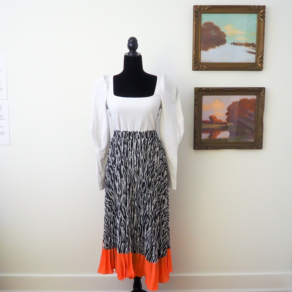 LUCY PARIS Zebra Print Maxi Skirt